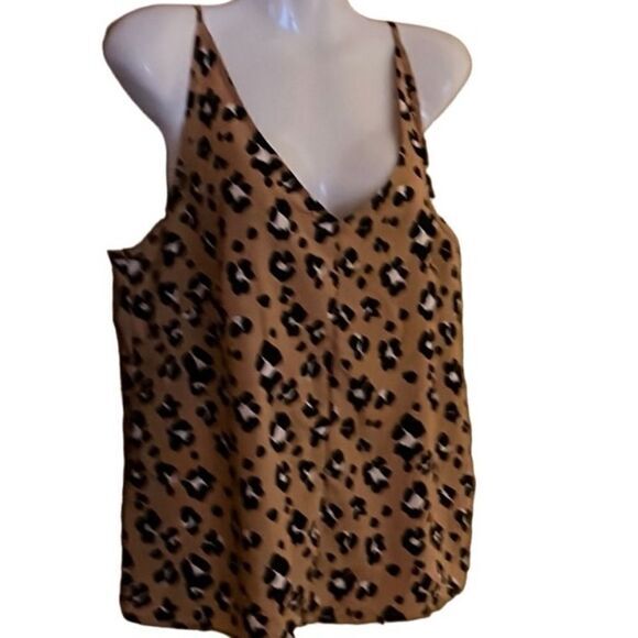 Thakoon Collective women’s cami Size 14 animal print slip tank boho V-Neck - Picture 2 of 8